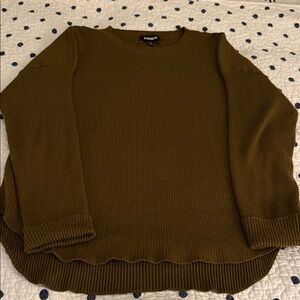 Express Olive Green Crew Neck Sweater